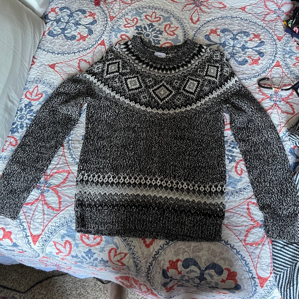 Black, white, and silver Old Nave Thick Sweater